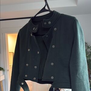 Dark Green Double-Breasted Women's Jacket